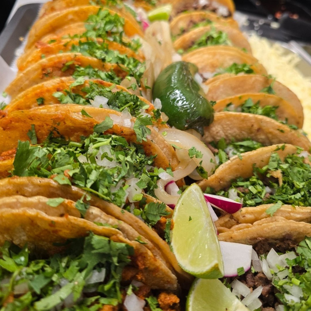 platter of street tacos